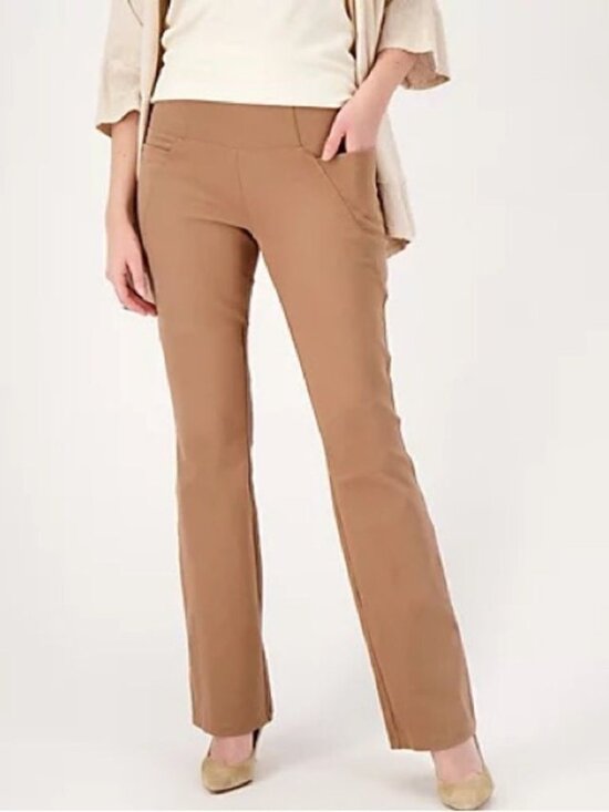 Women with Control Pants - Women with Control Petite Prime Stretch Demin Petite Flair Pants